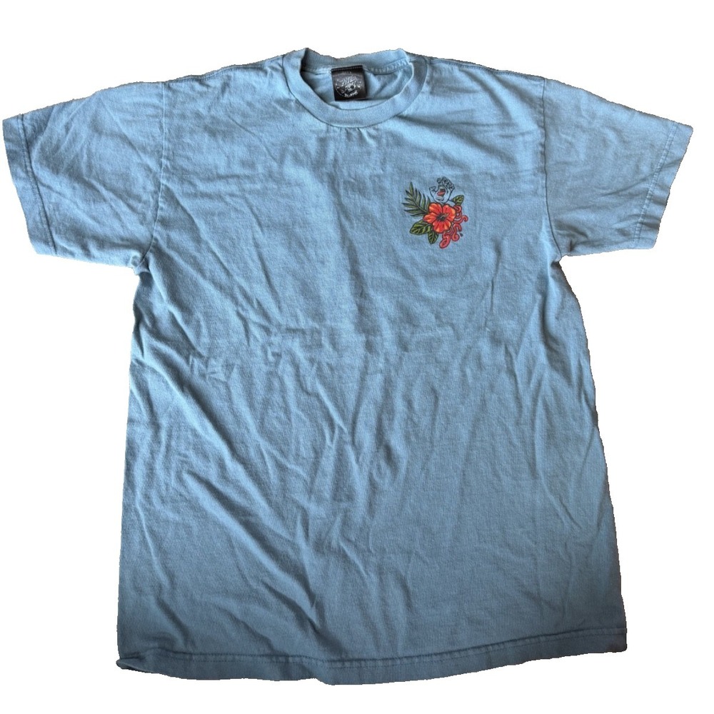 Santa‎ Cruz Light Blue Men's Logo Graphic Tee T-Shirt Sz Medium